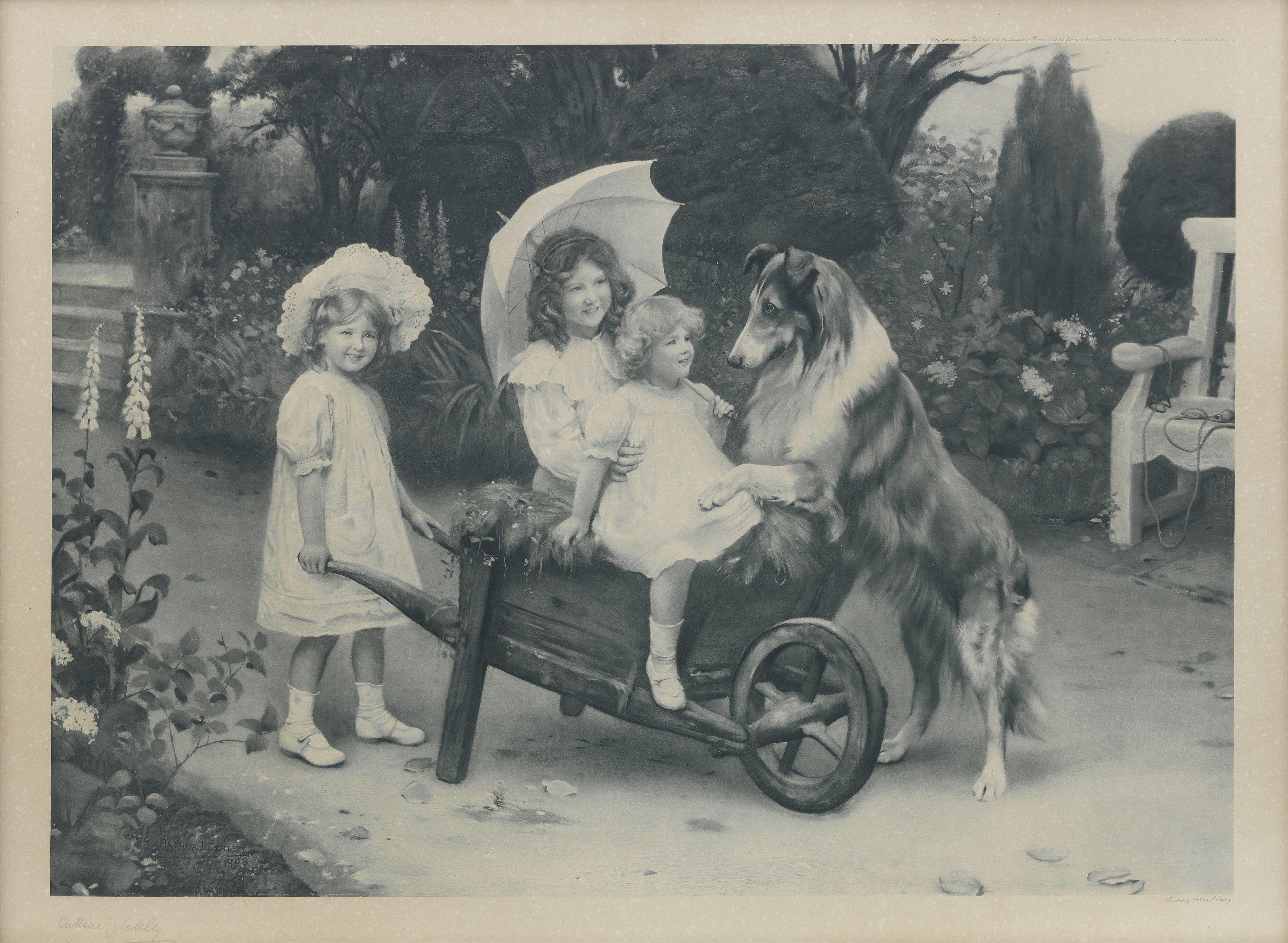 Arthur John Elsley - Children and a Rough Collie