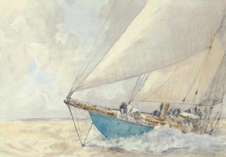 Arthur John Trevor Briscoe, R.S.M.A., R.I. - Astra pounding through the waves