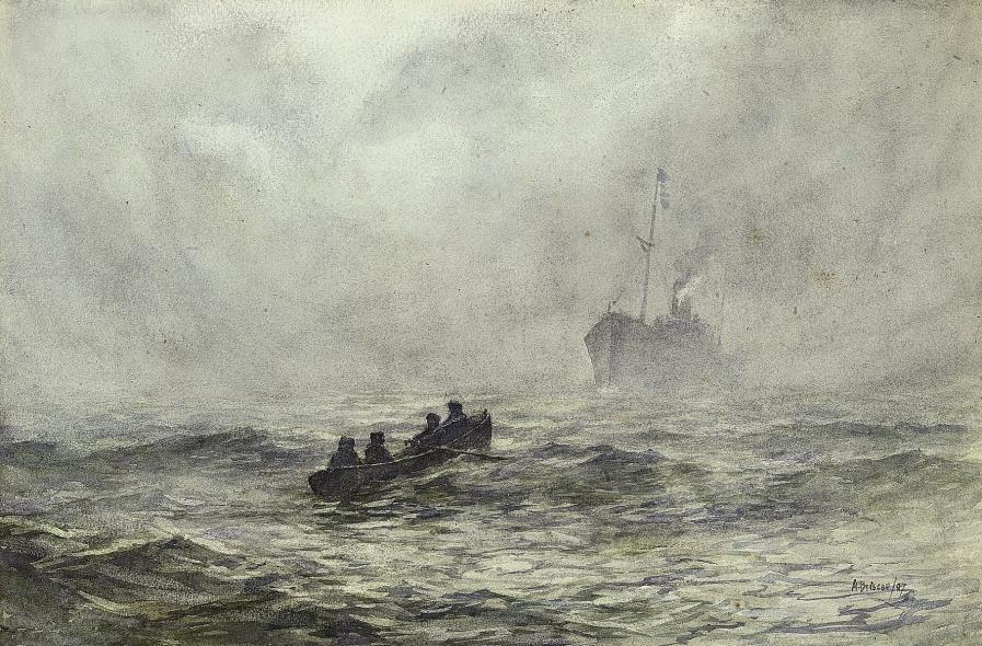 Arthur John Trevor Briscoe, R.S.M.A., R.I. - Thick weather, picking up the pilot