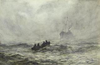 Arthur John Trevor Briscoe, R.S.M.A., R.I. - Thick weather, picking up the pilot