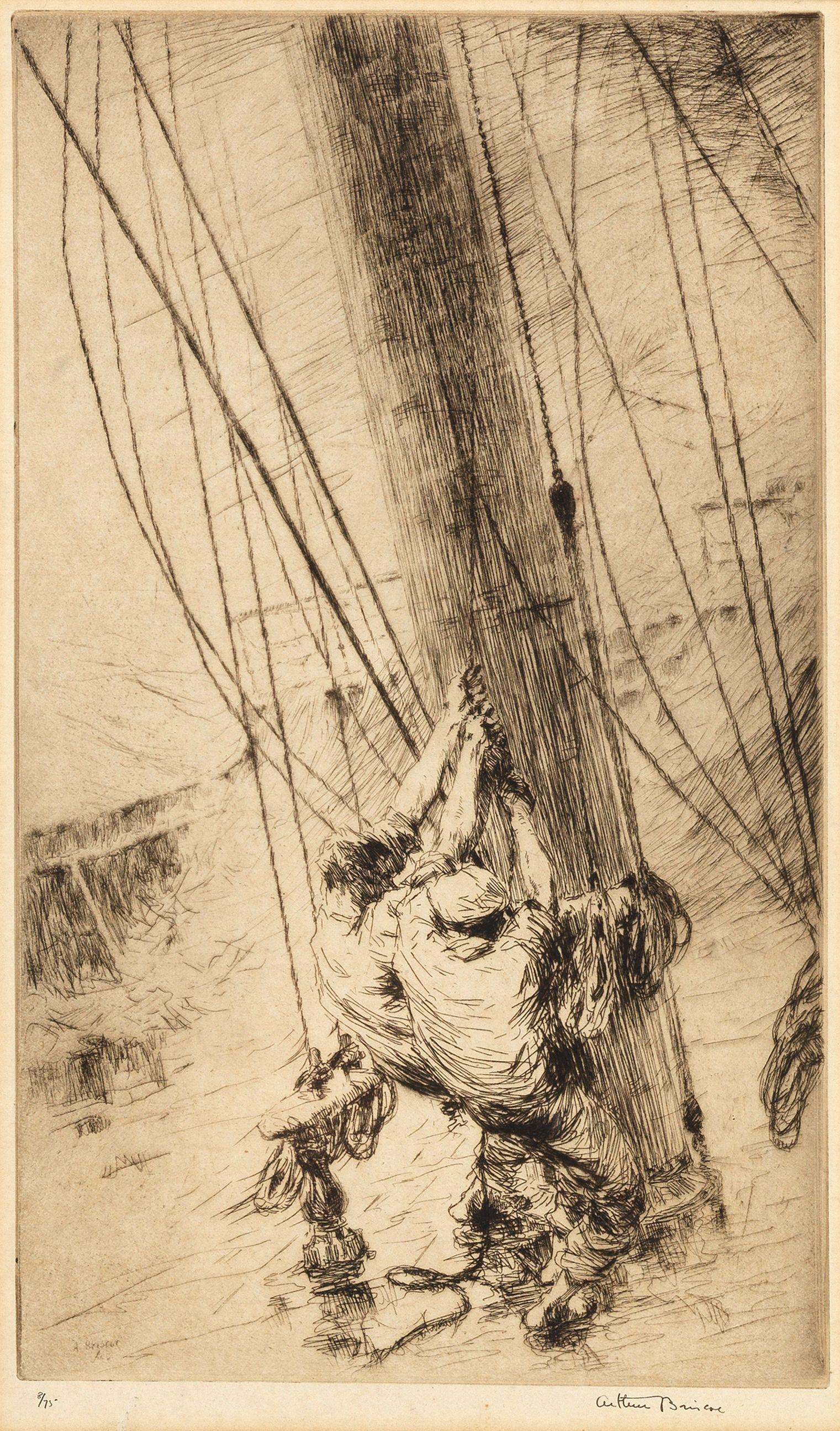 Arthur John Trevor Briscoe - \'Clewlines & Buntlines\' framed