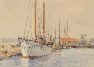 Arthur John Trevor Briscoe - On the moorings
