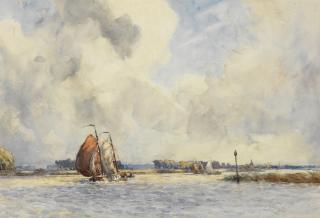 Arthur John Trevor Briscoe - Sailing barges in a stiff breeze