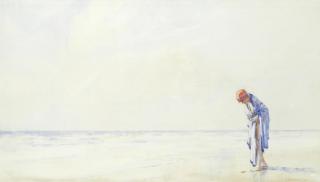 Arthur John Trevor Briscoe - Study Of A Lady Paddling In The Shallows, Thought To Be Alice Conyers, The Artist\'s Second Wife