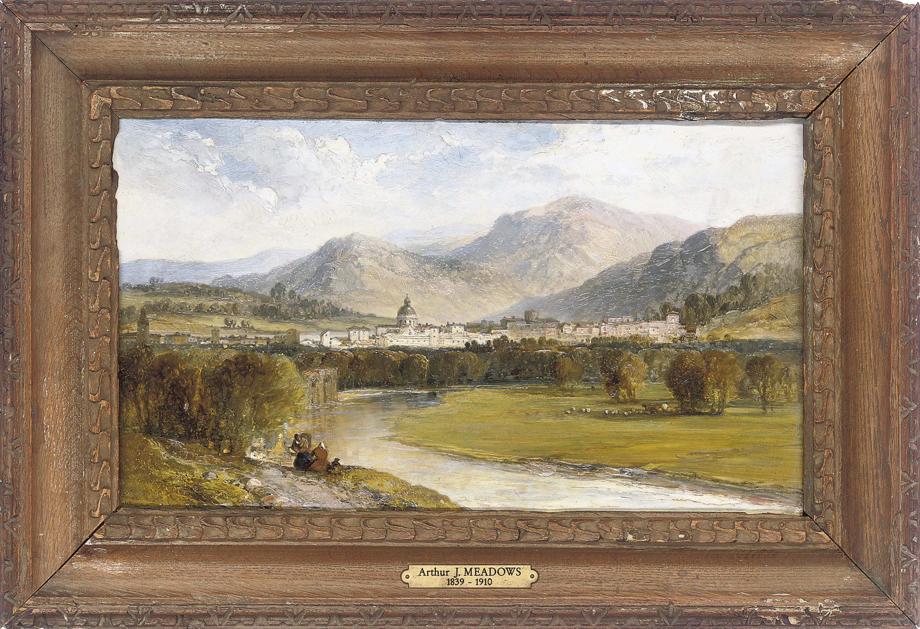 Arthur Joseph Meadows - A view of Lake Como, Italy