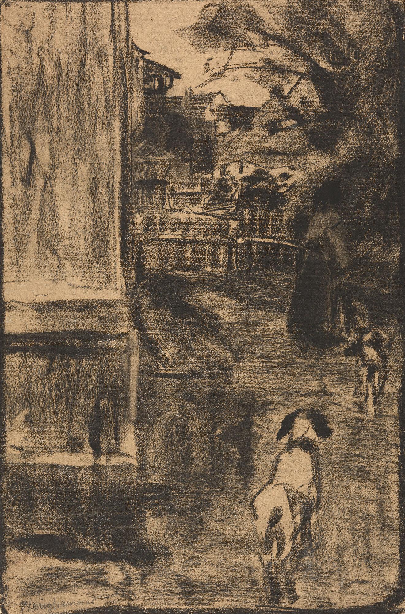 Arthur Langhammer - Bäuerin vor ihrem Hof.