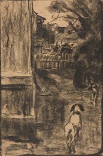 Arthur Langhammer - Bäuerin vor ihrem Hof.