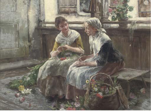Arthur Langhammer - The Two Flower Girls