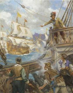 Arthur Mccormick, R.A. - Sir Francis Drake at Cadiz