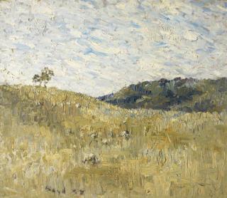 Arthur Merric Bloomfield Boyd - Sheep On A Hill (Landscape, Rosebud)