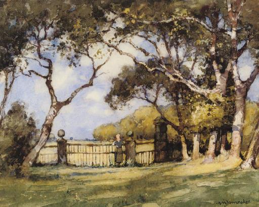 Arthur Moulton Foweraker - A Figure In A Sunlit Parkland