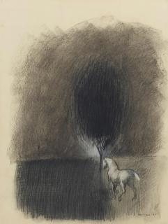 Arthur Okamura - Hive and Bees, The Wolf, and Horse Landscape (a group of three)