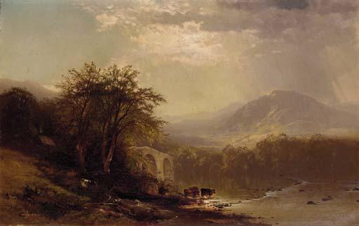 Arthur Parton - Cows Along the River Bank