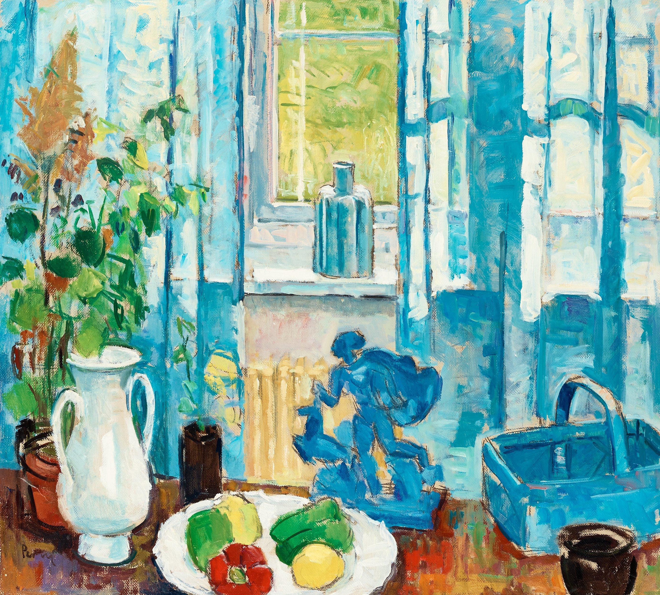 Arthur Percy - Still life with blue \