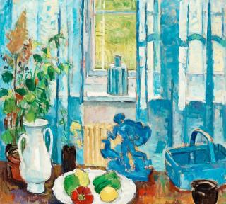 Arthur Percy - Still life with blue \