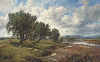 Arthur Perigal, Jnr., R.S.W., R.S.A. - On the Tweed at Nesbitt