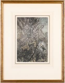 Arthur Rackham - Original illustration for A Midsummer Night\'s Dream (Up and down, up and down, Goblin), 1908