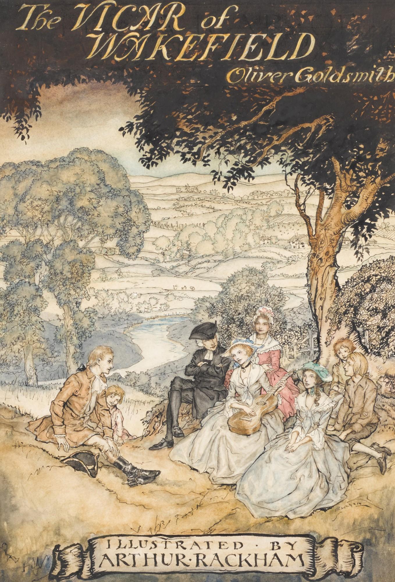 Arthur Rackham - Original illustration for The Vicar of Wakefield (A favourite song of Dryden\'s)
