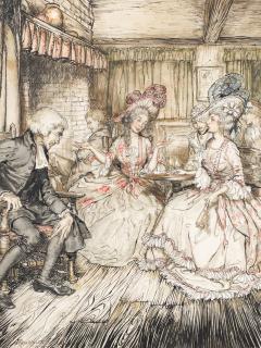 Arthur Rackham - Original illustration for The Vicar of Wakefield (Mr. Burchell at the conclusion of every sentence...)