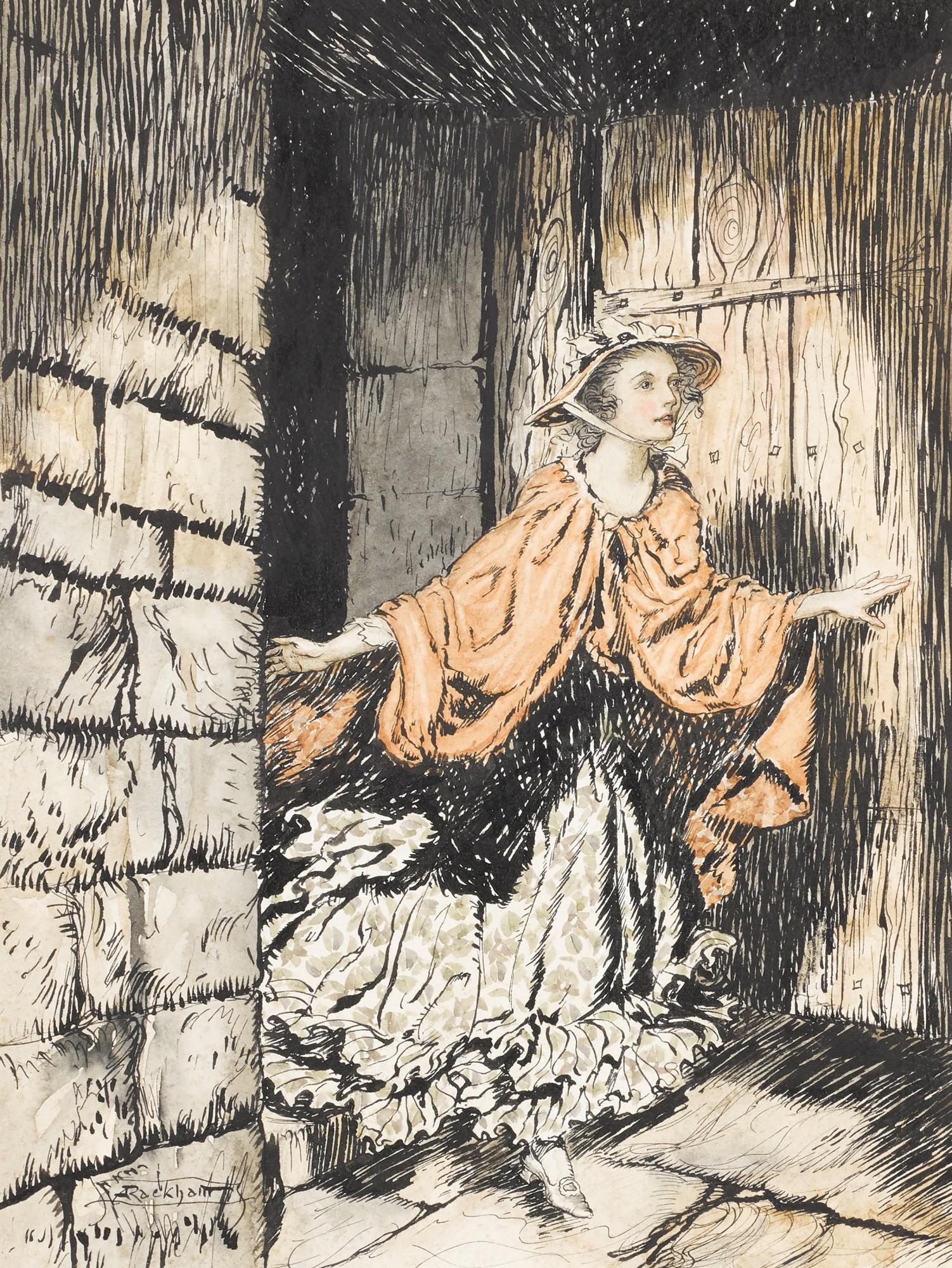 Arthur Rackham - Original illustration for The Vicar of Wakefield (My dearest girl entered)