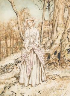 Arthur Rackham - Original illustration for The Vicar of Wakefield (That little melancholy air your papa was so fond of)