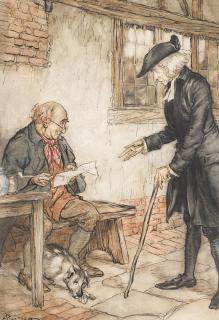 Arthur Rackham - Original illustration for The Vicar of Wakefield (This is the... same rogue who sold us the spectacles)