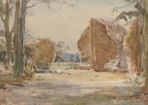 Arthur Reginald Smith, R.W.S., R.S.W. - A Norfolk Rickyard