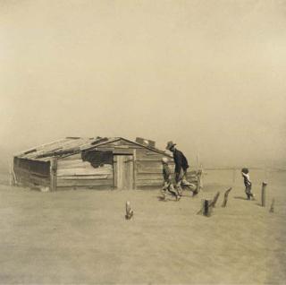 Arthur Rothstein - Father And Sons Walking In Face of Dust Storm, Cimarron County, Okla., 1936