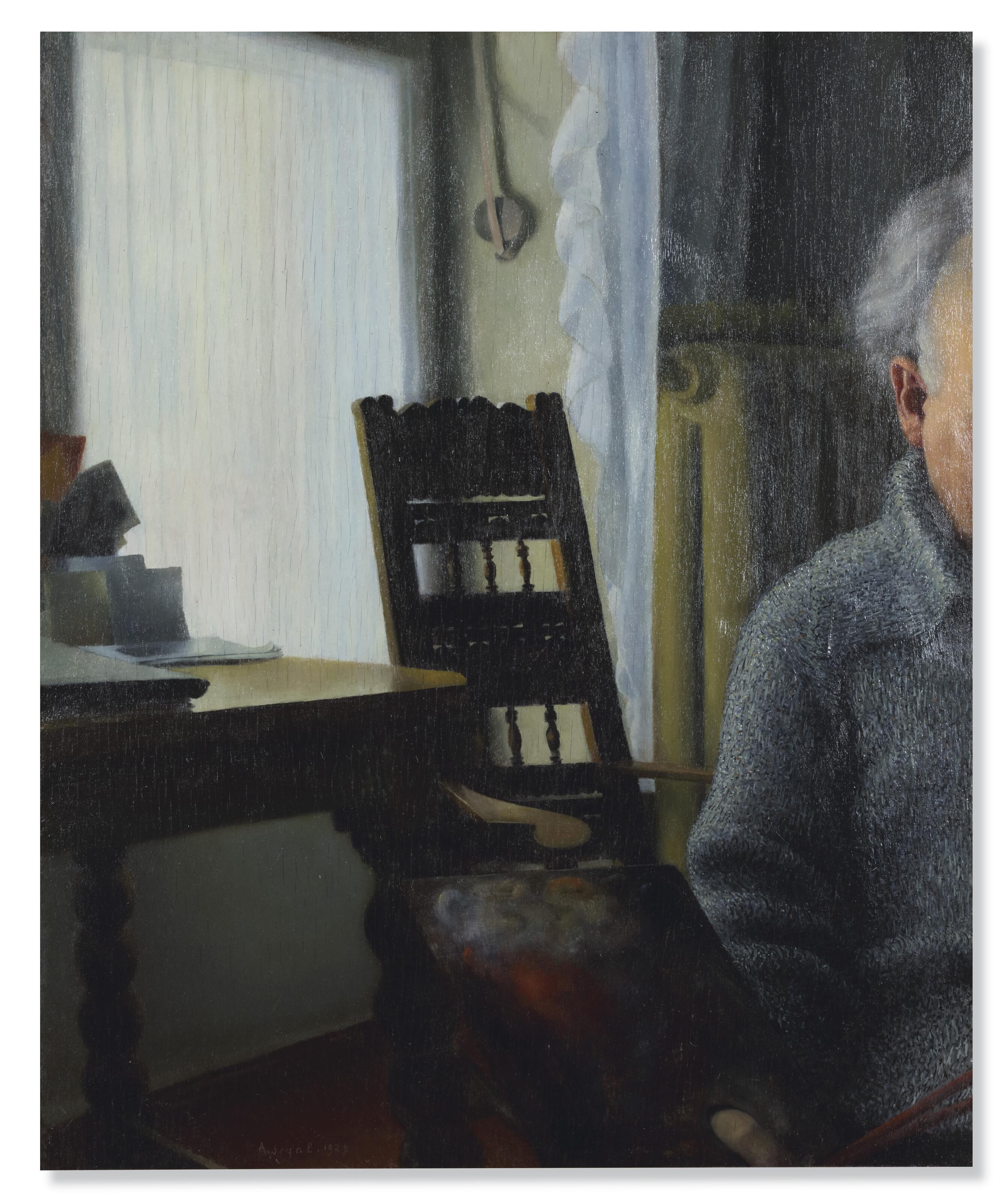 Arthur Segal - Interieur mit Fenster und Figur