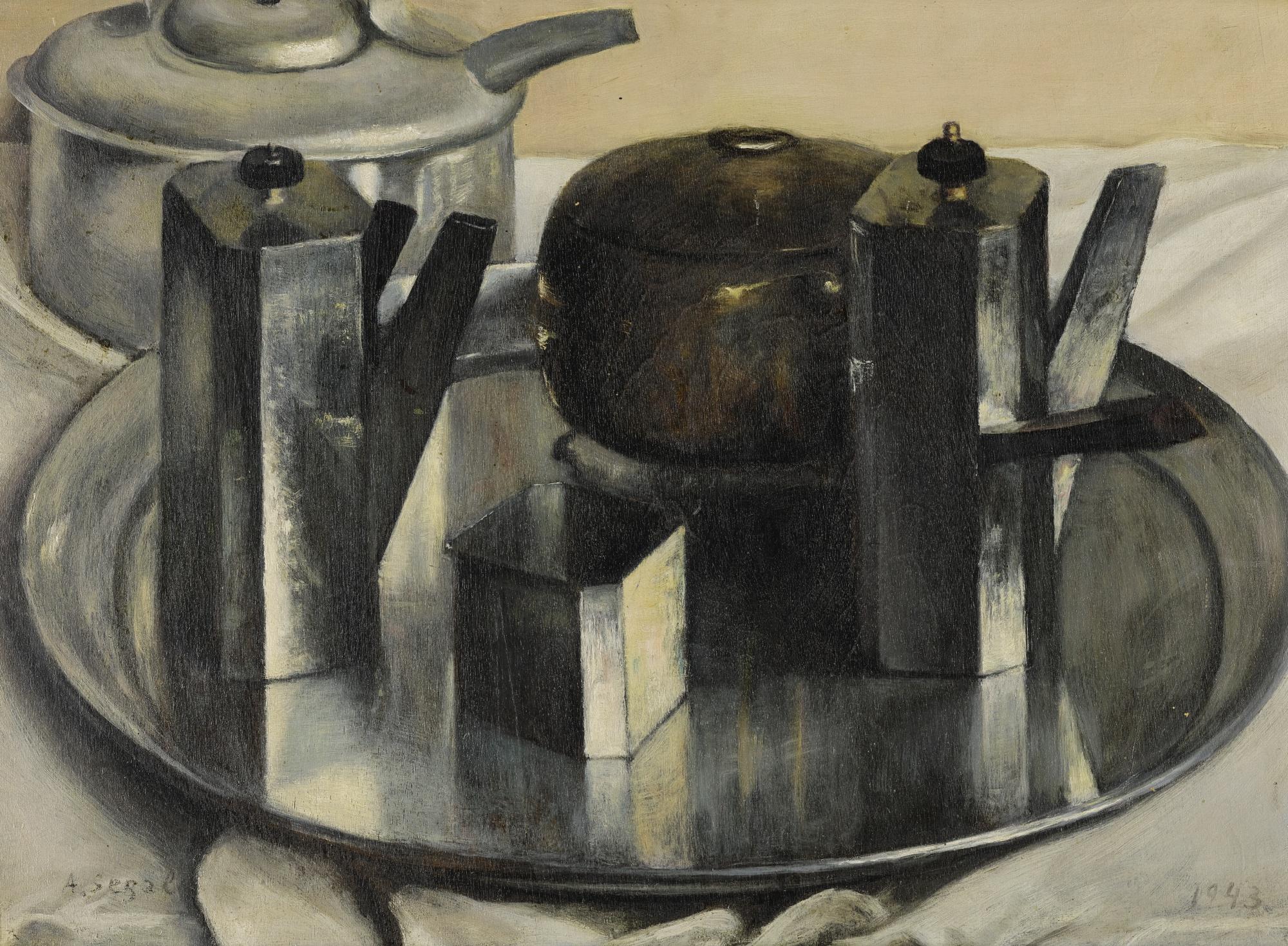 Arthur Segal - Metall-Stilleben (Prismatische Lichtkonstruktion) (Metal Still Life (Prismic Light Construction))
