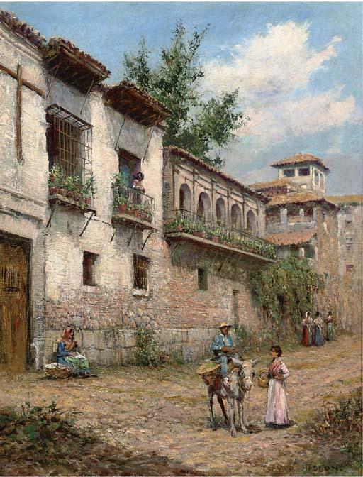 Arthur Trevor Haddon, R.B.A. - A Street In The Old Quarter of Granada, Spain