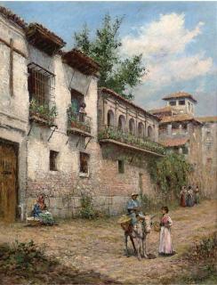 Arthur Trevor Haddon, R.B.A. - A Street In The Old Quarter of Granada, Spain