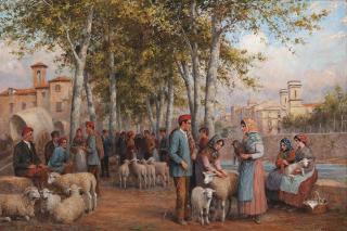 Arthur Trevor Haddon, R.B.A. - The sheep market