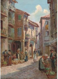 Arthur Trevor Haddon, R.B.A. - The street market