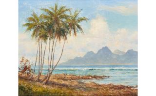 Arthur Trevor Haddon - Coconut Palm Tree on the Shore
