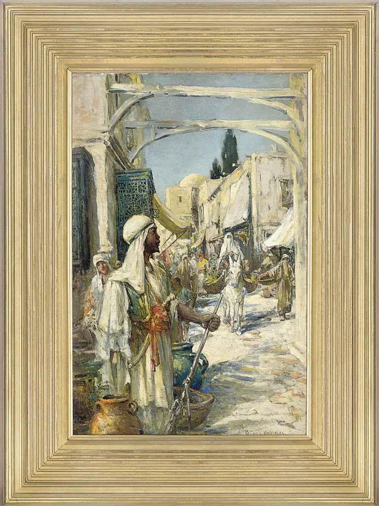 Arthur Vidal Diehl - A bustling Arab street