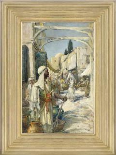 Arthur Vidal Diehl - A bustling Arab street
