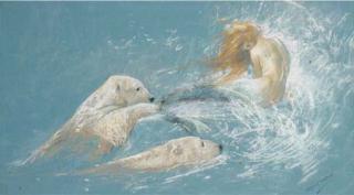 Arthur Wardle - A mermaid and polar bears