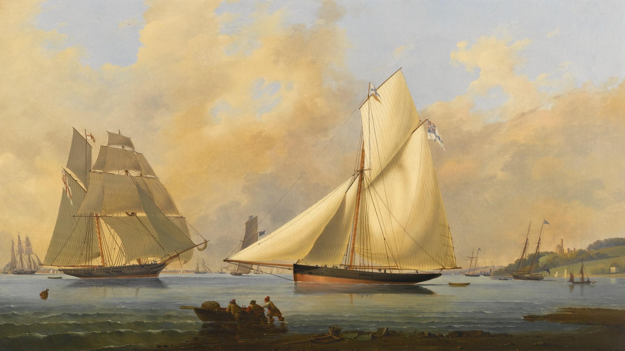 Arthur Wellington Fowles - A Yacht From The Imperial Yacht Club Of Russia, Off Cowes