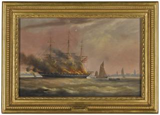 Arthur Wellington Fowles - The \'Eastern Monarch\' Ablaze In Spithead, 3Rd June 1859