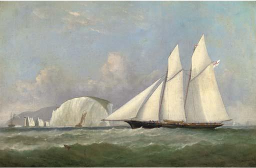 Arthur Wellington Fowles - The Marquis of Ailsa\'S Schooner Lady Evelyn Off The Needles