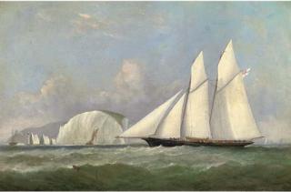 Arthur Wellington Fowles - The Marquis of Ailsa\'S Schooner Lady Evelyn Off The Needles
