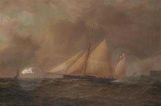 Arthur Wellington Fowles - The yawl Julia under Royal Yacht Squadron colours, 1857