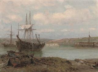 Arthur Wilde Parsons - Refitting at Cormack harbour (illustrated); and A quiet day on the estuary