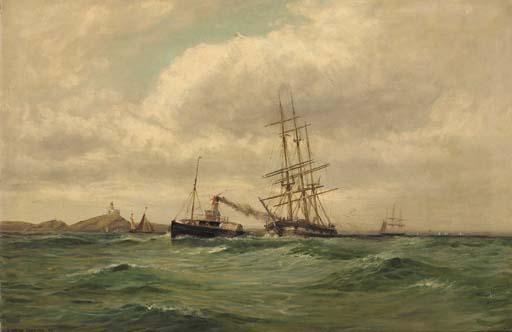 Arthur Wilde Parsons - Towing in the windjammer past St. Antony\'s Head