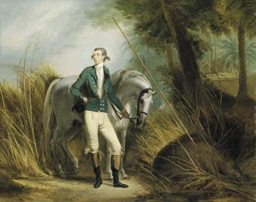 Arthur William Devis - A gentleman wild boar-hunting in an Indian landscape