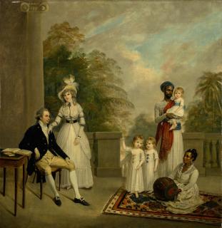 Arthur William Devis - Portrait Of John Petrie And His Wife Anne (Nèe Keble) And Three Of Their Children, Their Ayah And A Musician.