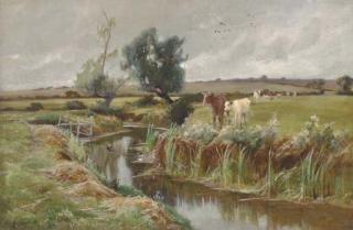 Arthur William Redgate - Cattle by a stream
