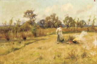 Arthur William Redgate - Feeding the bonfire