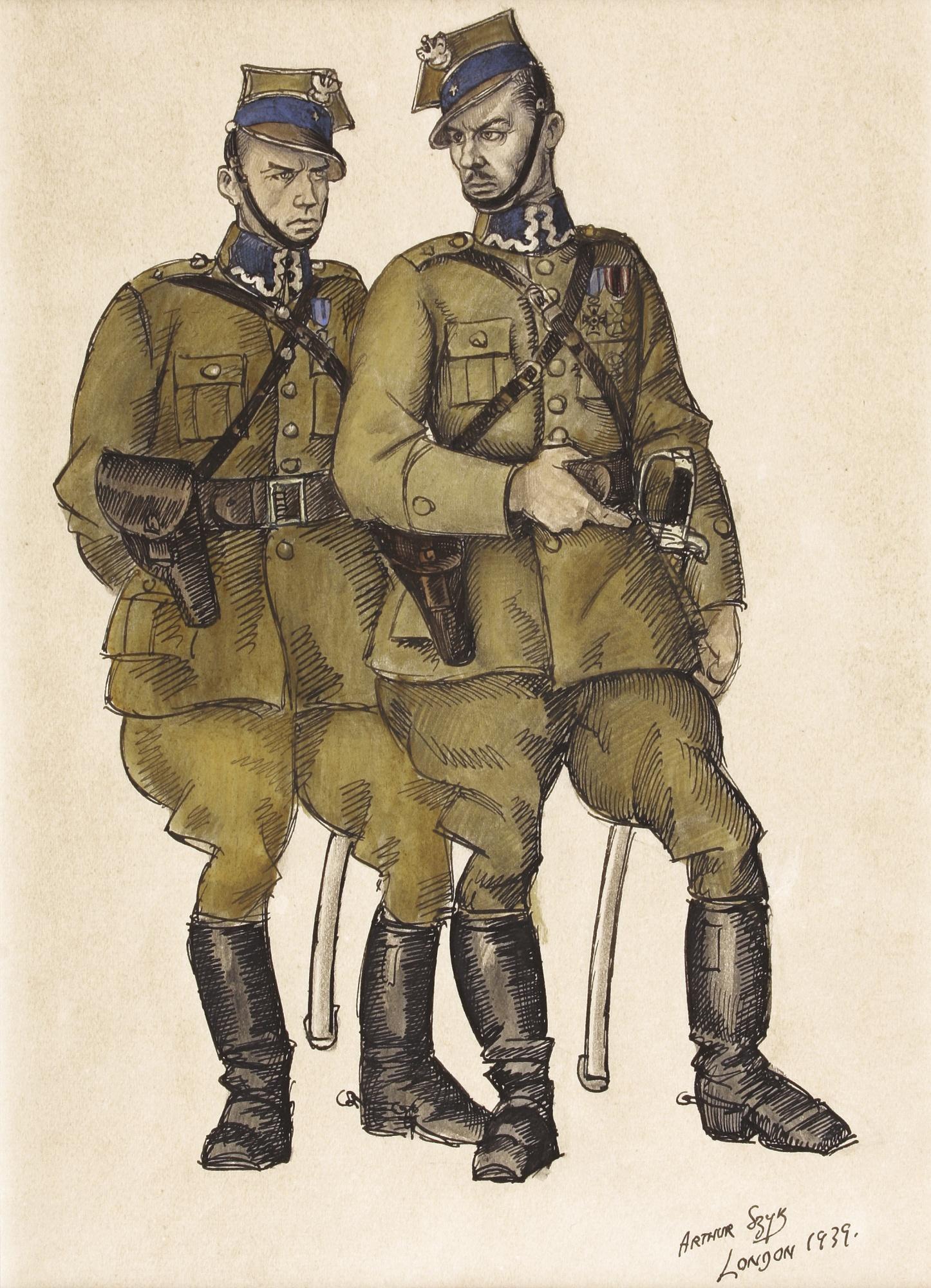 Artur Szyk - Two Polish Officers
